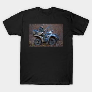 Hunter on ATV in the forest T-Shirt